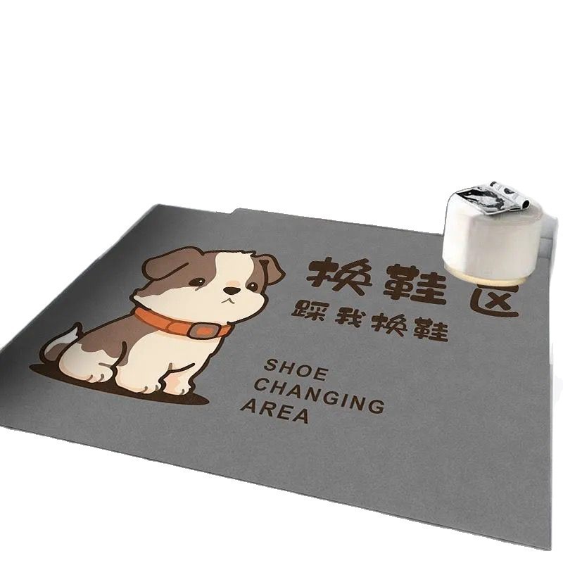 硅藻泥卡通吸水入户门地垫灰色进门防滑门垫家用可爱耐脏玄关脚垫|undefined