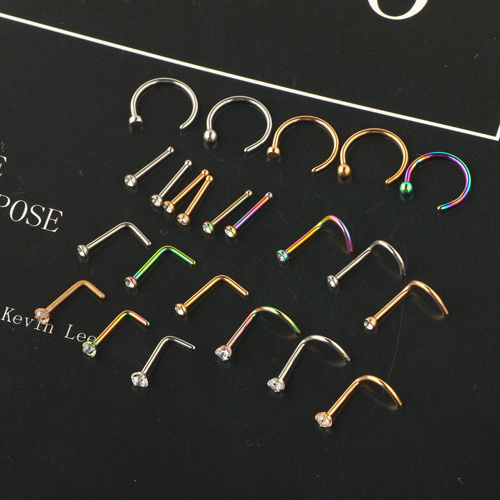 Stainless Steel Nose Clip Hoop Fake Piercing Nose Ring Set Wholesale Body Jewelry detail image 9