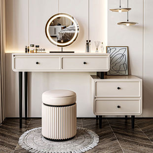Light Luxury Dressing Table Bedside Table Integrated Bedroom Modern Simple Cream Style Dressing Table Small Apartment Desk Dressing Table