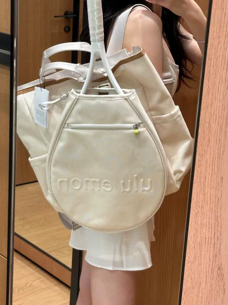 Lulu Mesh Canvas Sports Backpack 19L Large Capacity Tennis Bag Three-In-One Detachable Handbag