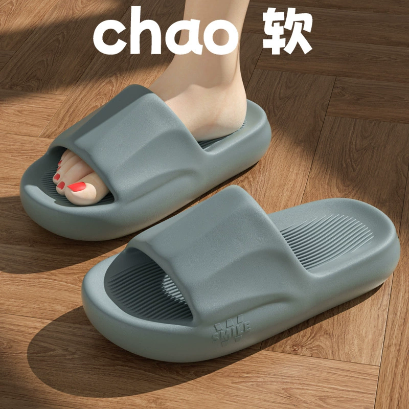 Тапочки без шнурков, мужская летняя верхняя одежда, толстая подошва из ЭВА, домашняя ванная комната, Нескользящие бесшумные сандалии для мужчин