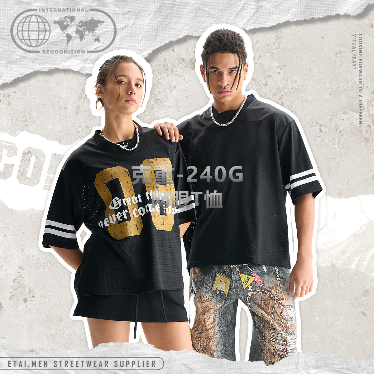 ETAI Hombre| Camiseta de malla de impresión transpirable de alta calidad de manga corta deportiva y casual de moda