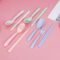 Creative tableware, set, handheld children's chopsticks for traveling, 3 piece set, Birthday gift, wholesale