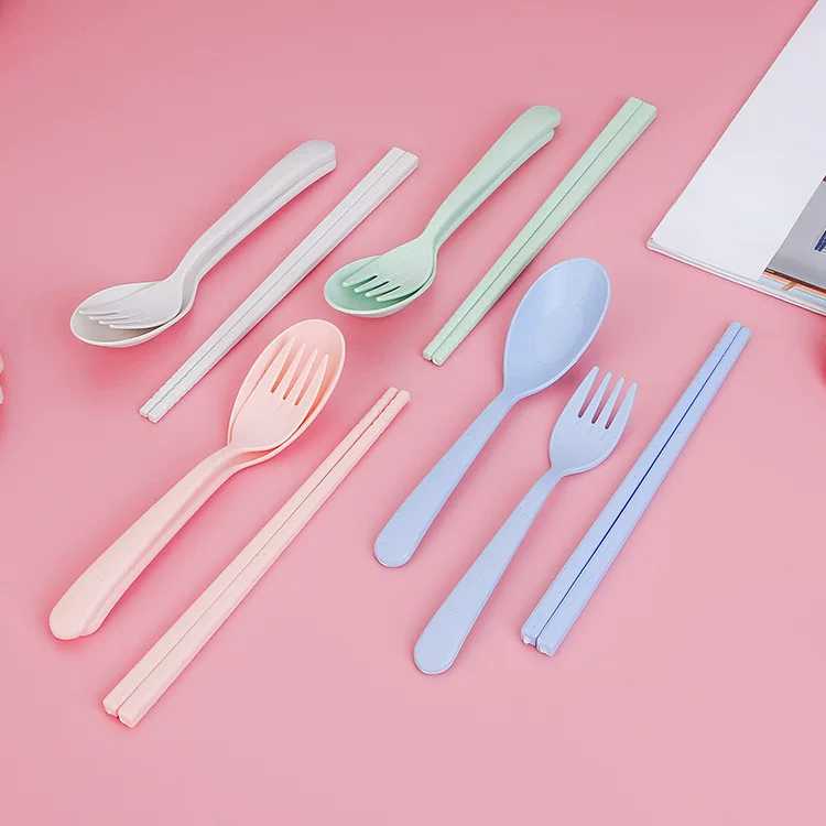 Creative tableware, set, handheld children's chopsticks for traveling, 3 piece set, Birthday gift, wholesale