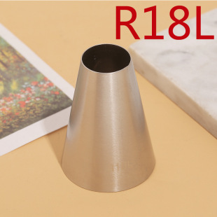 R18L# large round mouth pastry nozzle 304 stainless steel biscuit cream cake decoration tool plus size