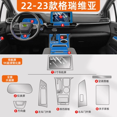 Car interior film — Toyota Sienna Interior Central Control - 22-23-grevia-full-set-hydrogel-film-8inch-navigation-9k-ultra-clear-tempered-film
