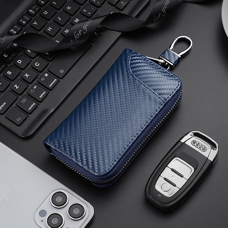 Cartera de hombres de fibra de carbono transfronteriza bolso de negocios con cremallera bolso de gran capacidad multi-tarjeta bolsa