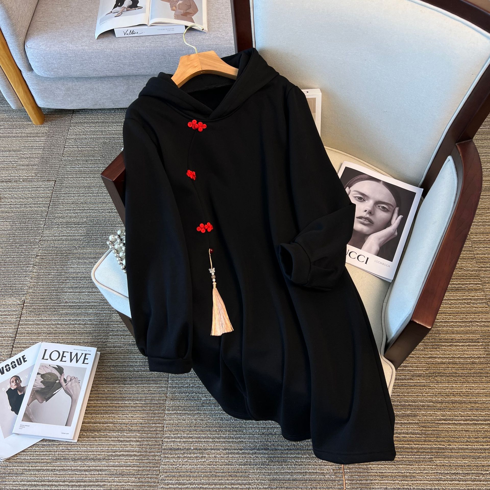 Bust 150 140 large size women's clothing fat mm plus fat plus bigger winter new product plus velvet thickened Chinese style dress