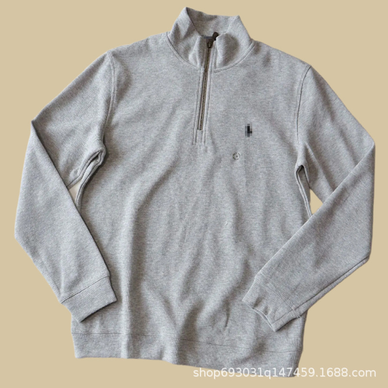 Cross-Border Supply of Seven-Color Rl Ralph Lauren Half-Zip Stand-Collar Long-Sleeve Knit Sweatshirt for Men