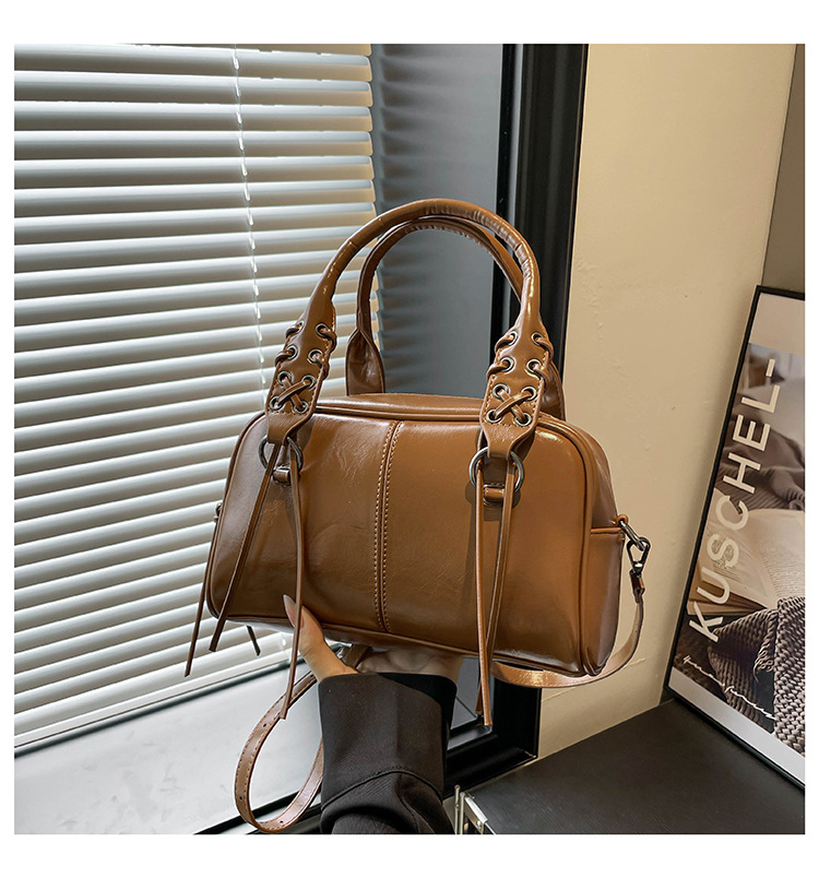Europa y los Estados Unidos de moda de cuero suave bolso de mano para mujeres 2025 nuevo retro transfronterizo bolso de hombro Boston