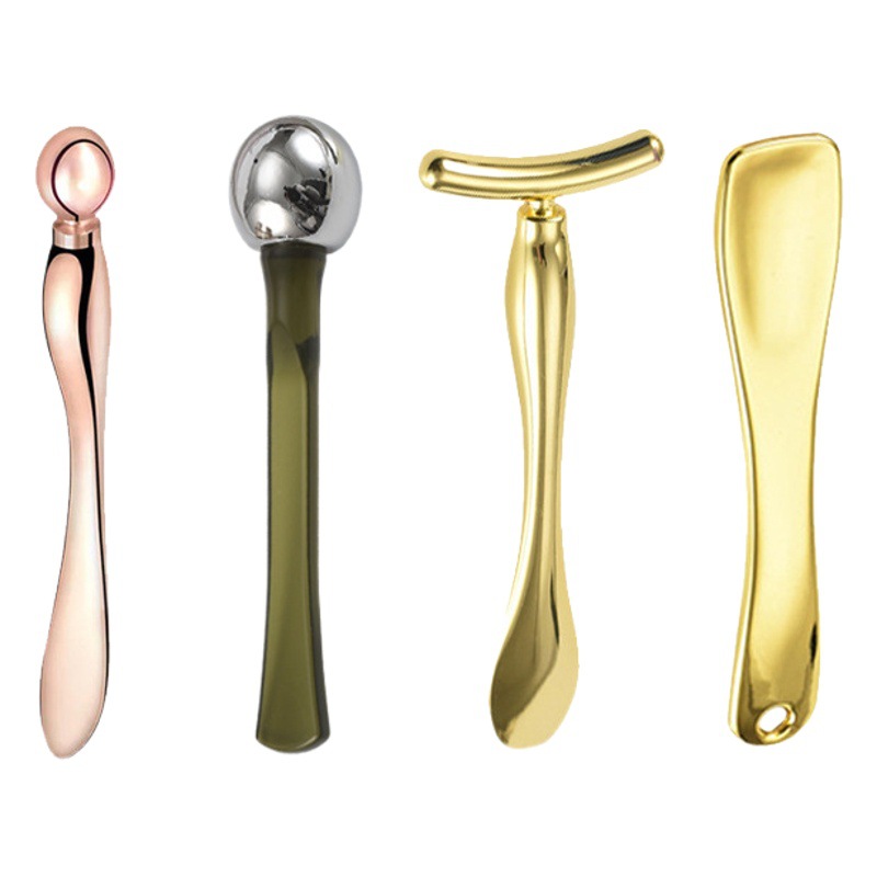 Cross-Border Best-Selling Metal Eye Cream Spoon Cosmetics Beauty Tool Scoop Zinc Alloy Eye Cream Stick Facial Massage Stick