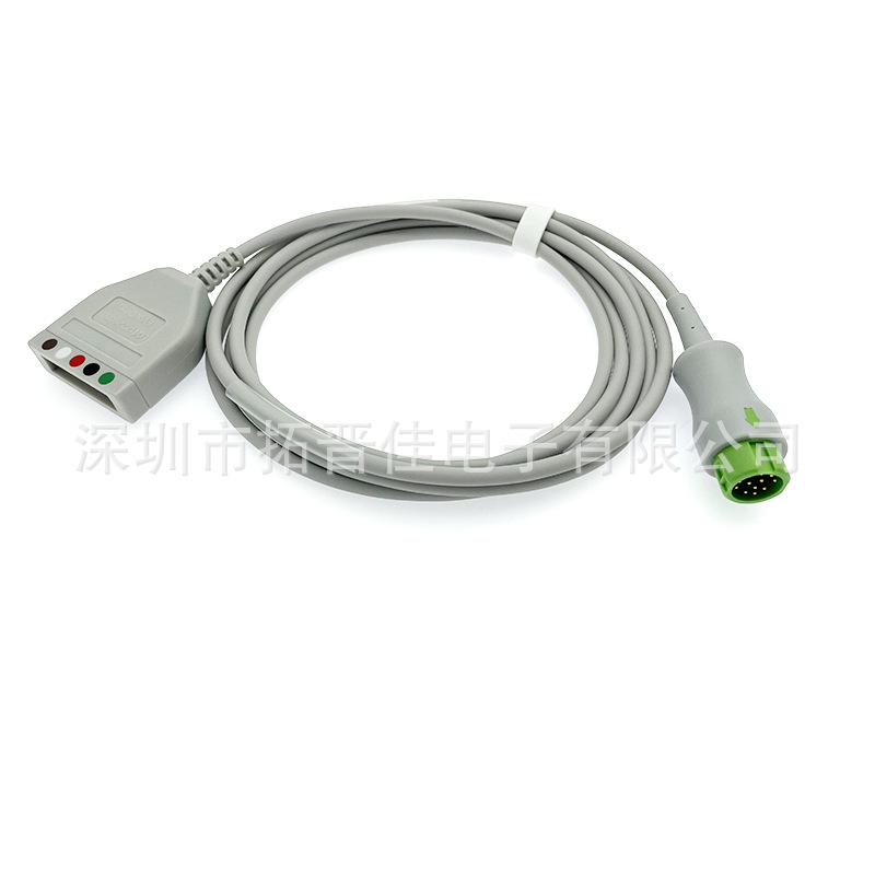 适用迈瑞T5 T8 IPM8 iMEC10 N12 15监护仪心电导联线12针主电缆