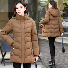 可拆帽棉服女中长款冬季2025羽绒棉衣修身新款显瘦百搭棉袄外套厚