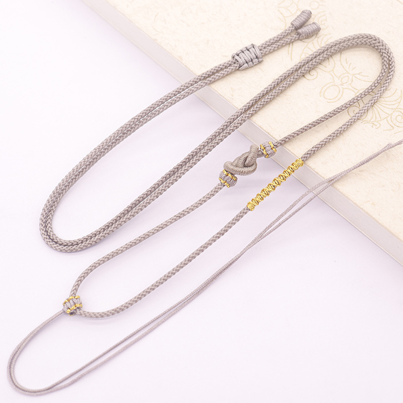 エスニックスタイル翡翠ダブルネックレスストラップ DIY ペンダントロープファッションゴールドワイヤースパイラル高品質ジュエリーペンダントロープ|undefined