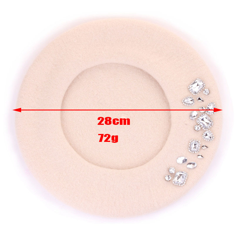 Women's Sweet Solid Color Rhinestone Beret Hat display picture 3