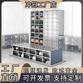 304不锈钢鞋柜无尘车间员工换鞋凳实验室食品厂单双面多格鞋柜厂