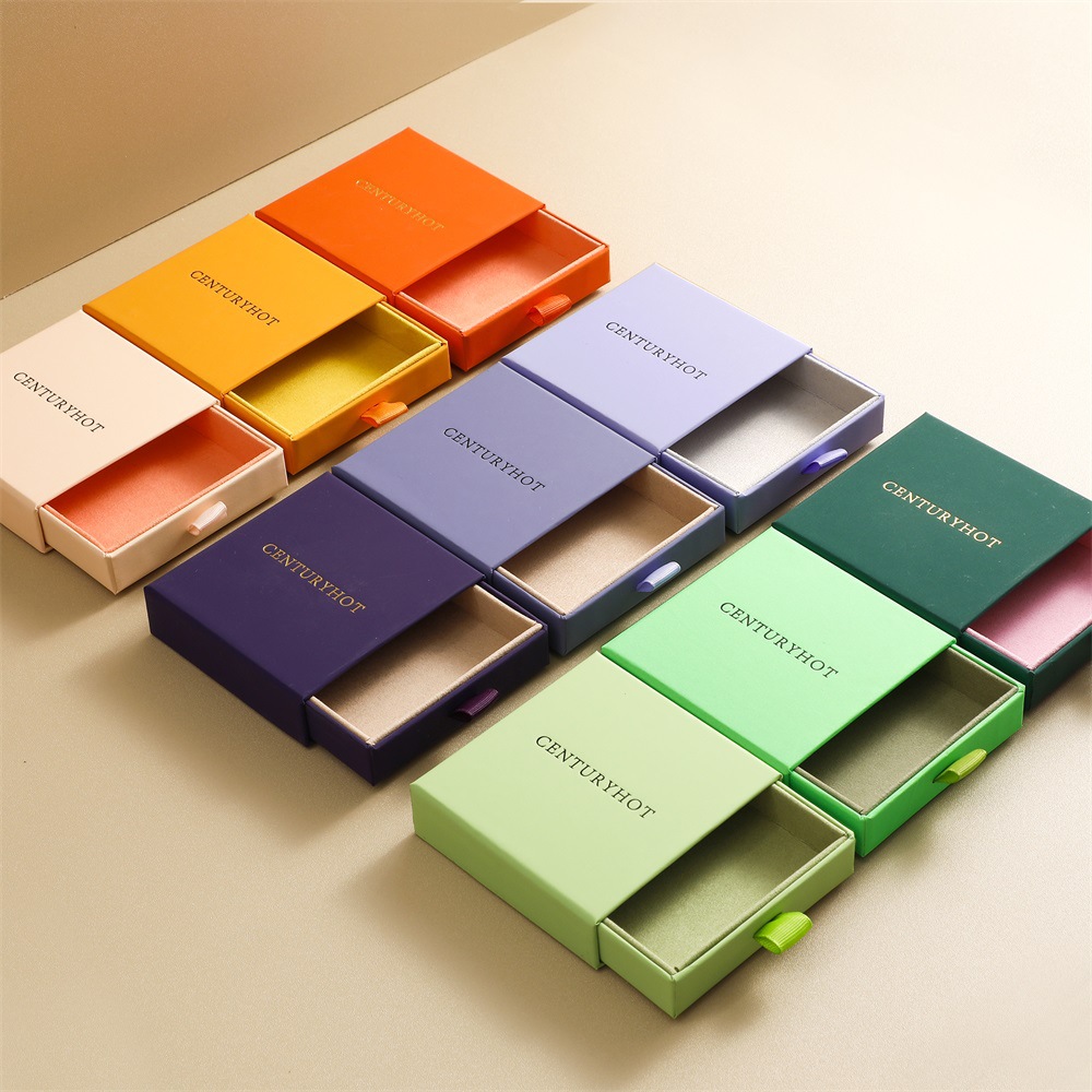 50 PCS/Package Paper Simple Style Classic Style Daily Solid Color Jewelry Boxes display picture 1