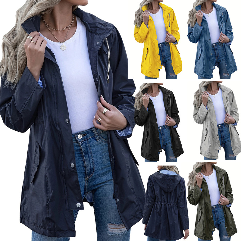 Women's Waterproof Jacket Slim Windbreaker Windproof Jacket