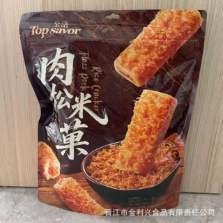 金语肉松米菓388g袋装含油型非油炸膨化食品肉松米饼雪饼追剧零食