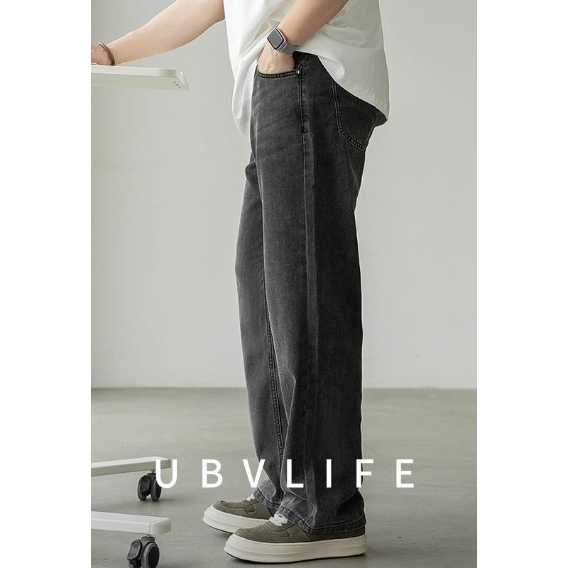 Lyocell Tencel Dipped Straight Jeans Men's 2025 Summer Slimming All-match Urban Commuter Washed New Pants