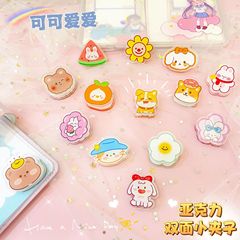 Acrylic decorative clip pp clip multi-functional clip single and double-sided handbook note clip high-value storage sealing clip