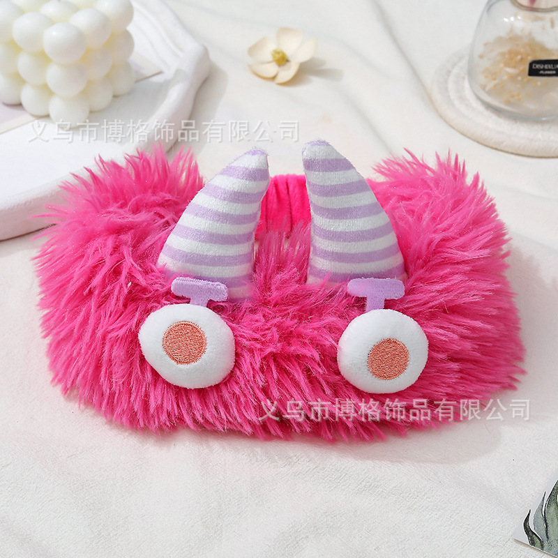 Nuevo divertido lindo peluche feo muñeca divertido orejas feo lindo estudiante accesorios para el cabello lavado facial maquillaje foto