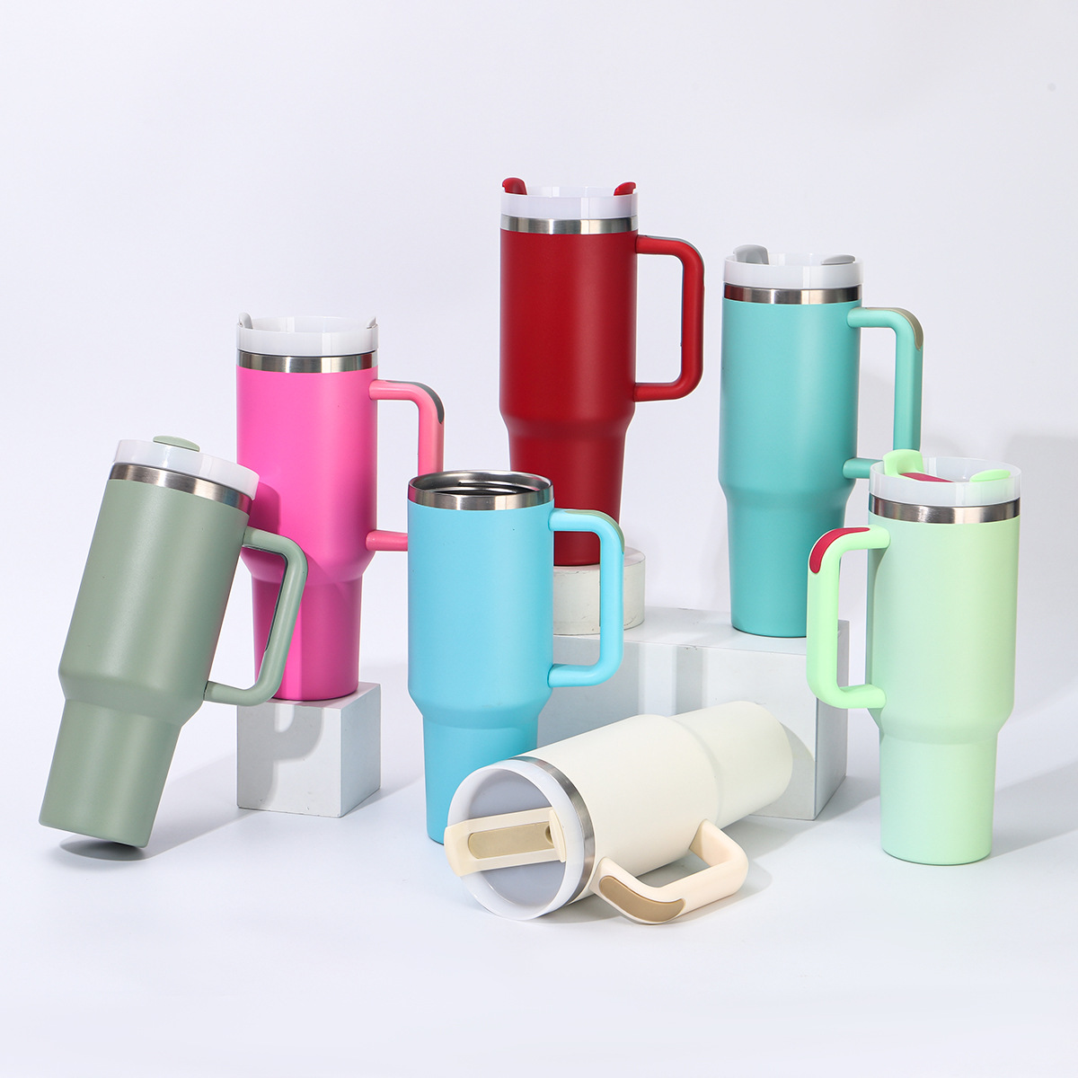 Gran capacidad de segunda generación 30oz mango taza de automóvil aislamiento térmico aislamiento frío taza de paja portátil 304 taza de hielo de acero inoxidable