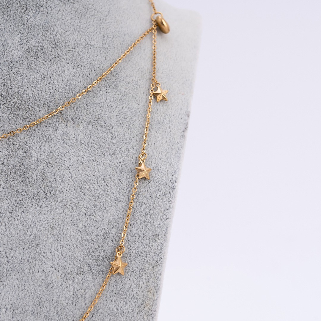 Chain necklace, women's tassel, double-layer collarbone chain, personalized splicing, versatile Instagram style trendy_voghion.com