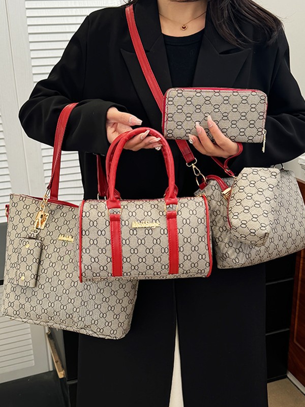 Juego de bolsos para mujer de seis piezas bolso de mano y bandolera image 3