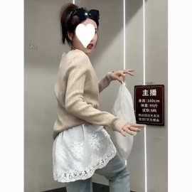 大码蕾丝镂空屁帘半身裙女2026秋冬季叠穿百搭遮屁短款打底裙胖MM