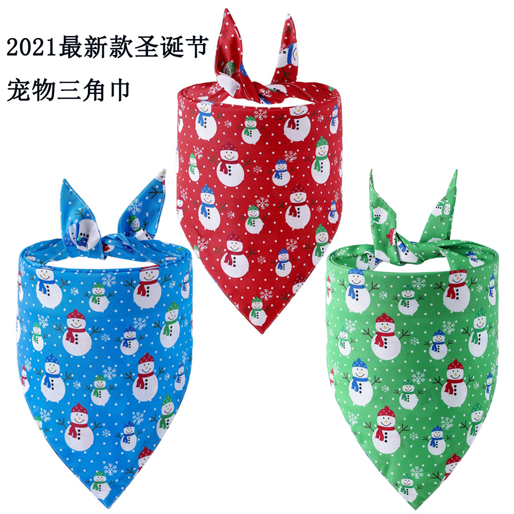 Nueva toalla transfronteriza de Navidad mascota bufanda perro triángulo toalla Feliz Navidad mascota perro saliva toalla