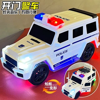 儿童玩具车电动开门警车灯光音乐越野车万向汽车模型男孩礼物批发