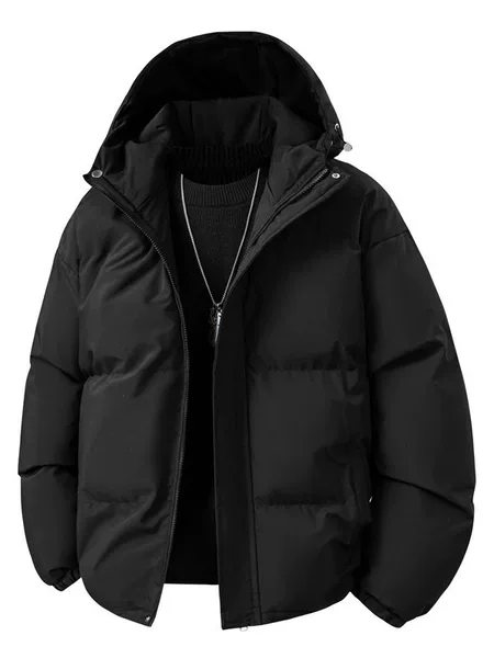 Factory stock available: Autumn and winter collection, M-4XL, Korean-style hooded, fleece-lined, and thickened cotton-padded jackets for couples