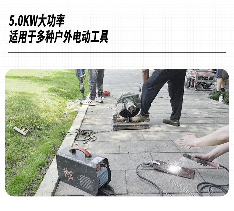 Open-Frame Inverter Gasoline Generator, Dual-Purpose Welding Machine, 220V Small Portable Outdoor Generator for Construction Sites