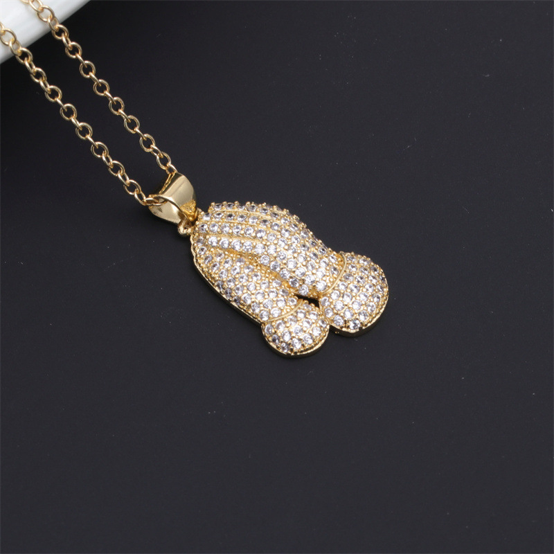 Fashion Key Lightning Copper Necklace Inlay Zircon Copper Necklaces