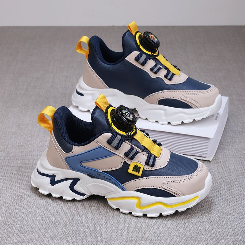 Boys shoes middle and big children autumn and winter leather waterproof children sneaker Boys Primary School students soft bottom running shoes travel shoes