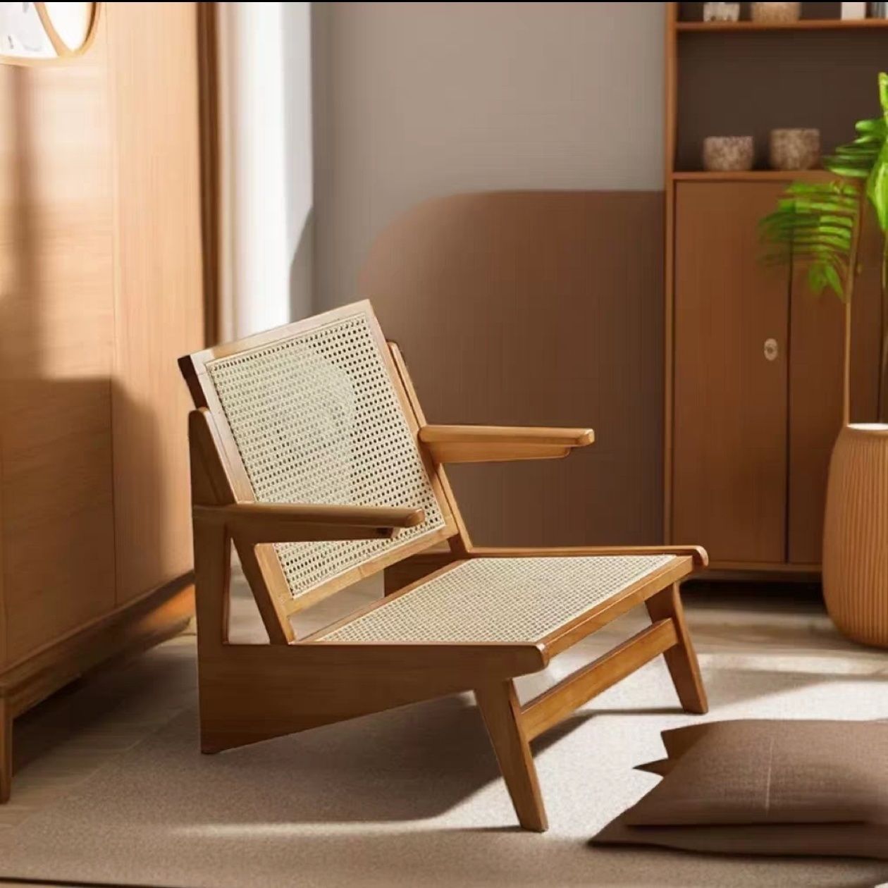 Factoria directa de sillas de madera maciza silla de caña silla de caña silla de caña silla de caña decadente retrógrado diseño de alojamiento único Changdiga image 9