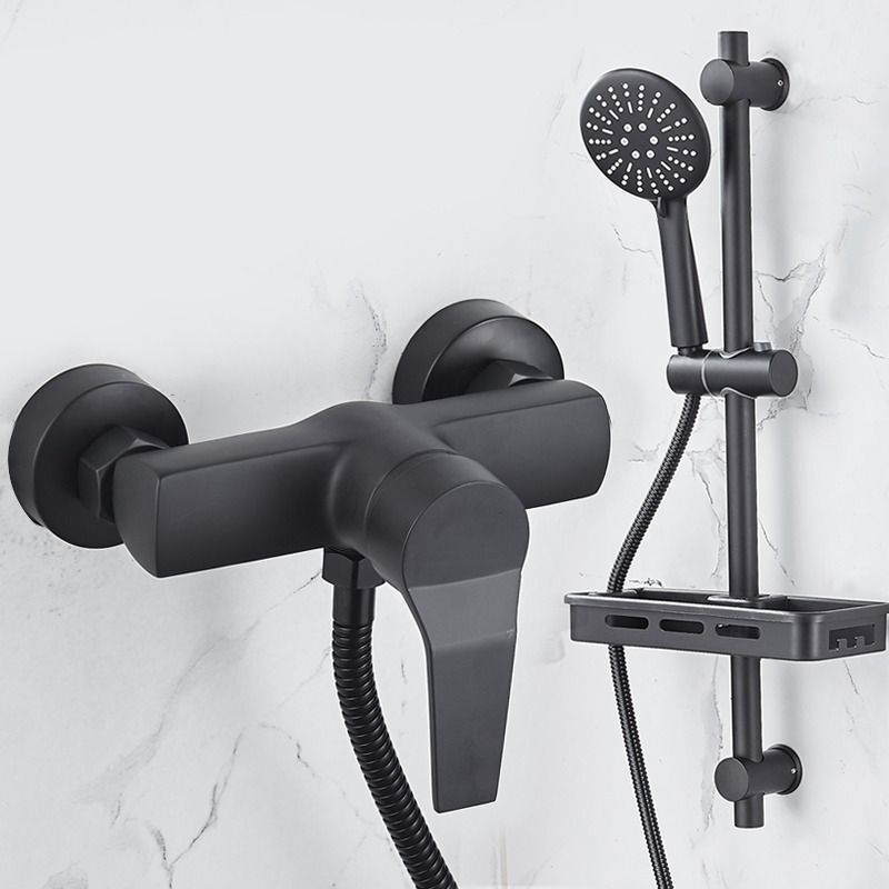 Black Shower Faucet Bathroom Water Heater Bath Shower Head Faucet Hot and Cold Mixing Valve
