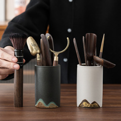 遠山茶道六君子套裝黑檀純銅竹製茶夾茶刀茶全功夫茶具配件6君子