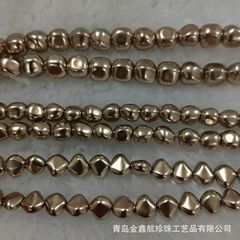 295色巴洛克水晶全孔珍珠棕色變形玻璃仿珍珠手鍊項鍊DIY飾品配件