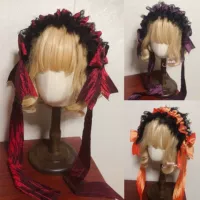 Lorita Gothic Dark During LO Мать ресницы кружевные ленты для волос Черно-фиолетовые аксессуары для волос Головной убор темно-красные ленты для волос