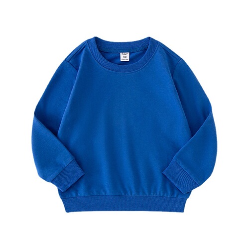 Children's sweatshirt wholesale round neck pure cotton children's clothing long sleeve hooded top plain solid color simple spring and autumn primary school students' upper garment