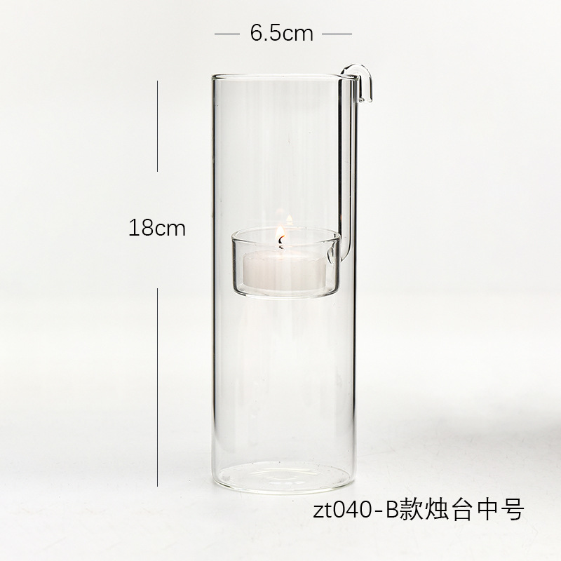 Creativo transparente hecho a mano candelabro de cristal gancho cilindro lámpara aceite Europea decoración del hogar decorativo Venta Directa fábrica al por mayor