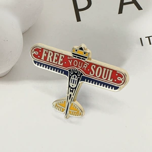 Creative Airplane Lapel Pin Enamel Brooch Collection Metal Badge Men's and Women's Backpack Collar Fashion Decoration