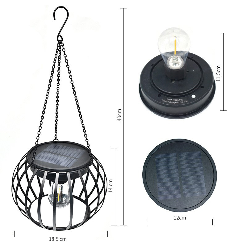 Lámpara Solar de Calabaza, Luz LED para Jardín, Decoración Colgante para Interiores y Exteriores, Patio, Jardín, Paisaje