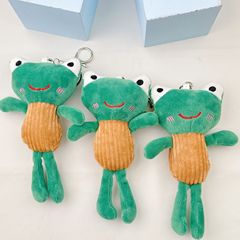 批髮長腿青蛙毛絨掛件芝麻街長腿綠青蛙包包掛件玩偶配件服裝掛飾