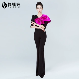 分体上衣形体训练服装女高端2025年新款型体导师礼仪微喇叭裤套装