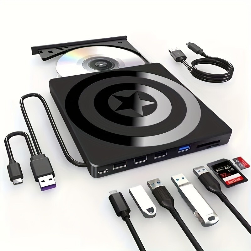 メーカー直販USB & type-c多機能外付けDVDレコーダーモバイルドライブレコーダー7 in 1ドライブ|undefined