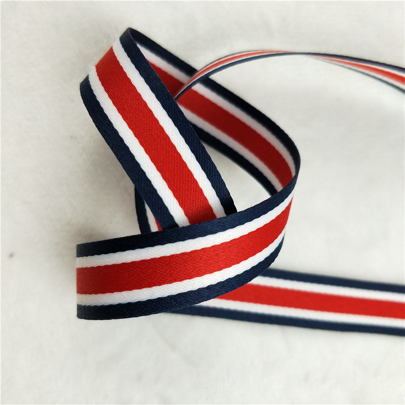 100D banda de banda de poliéster densa tricolor banda de banda de banda de banda lateral ropa bolsa accesorios en stock al por mayor