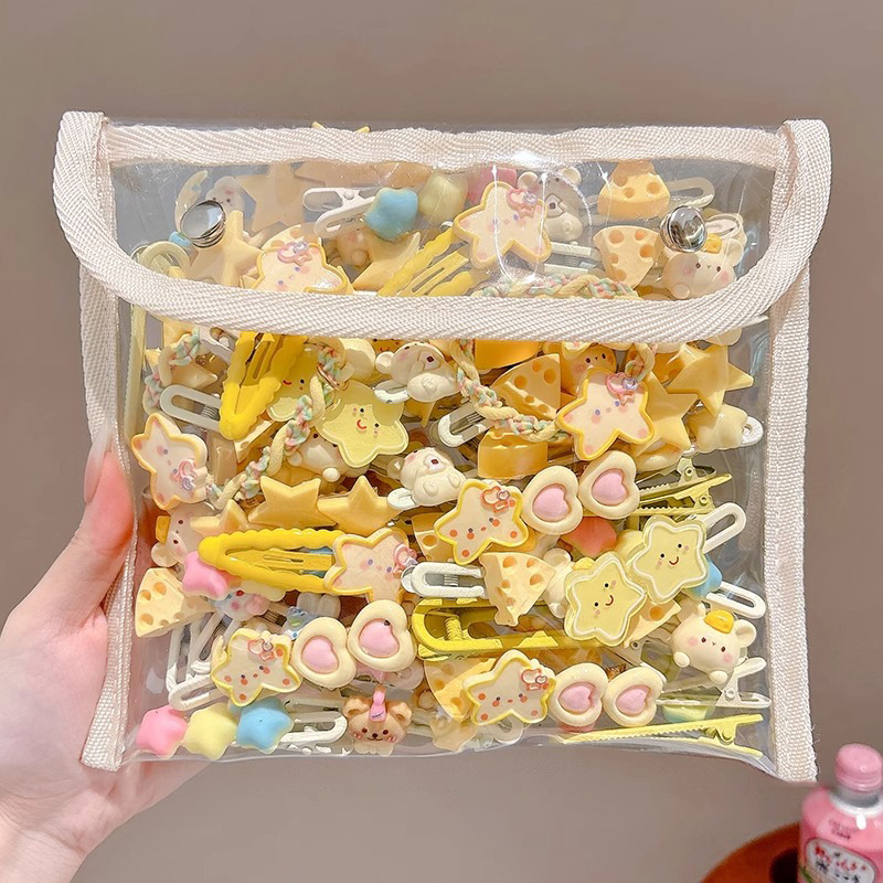 Pin de cabello de niña amarilla 2025 nuevo tocado de verano temperamento tarjeta de cabello bebé cabello rotos fijo clip de boca de pato